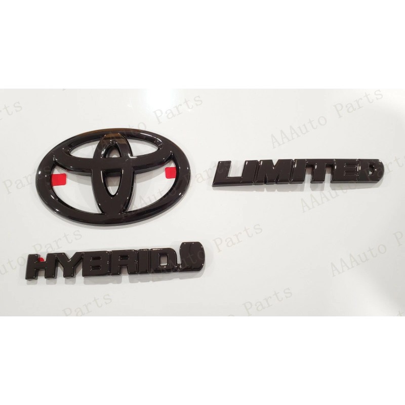AUTO 3PCS REAR TAILGATE GLOSS BLACK EMBLEM OVERLAY 2021+TOYOTA SIENNA