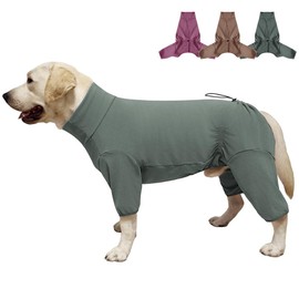 KOOGAL Dog Pyjamas PJS Sweater Clothes and Home Clothing Suitable for Medium to Large Breeds of Dogs, Dog Neutering Suits, Extra-Large Stretch Fabric, Four-Legged Clothes (Thickened Green, 4XL)