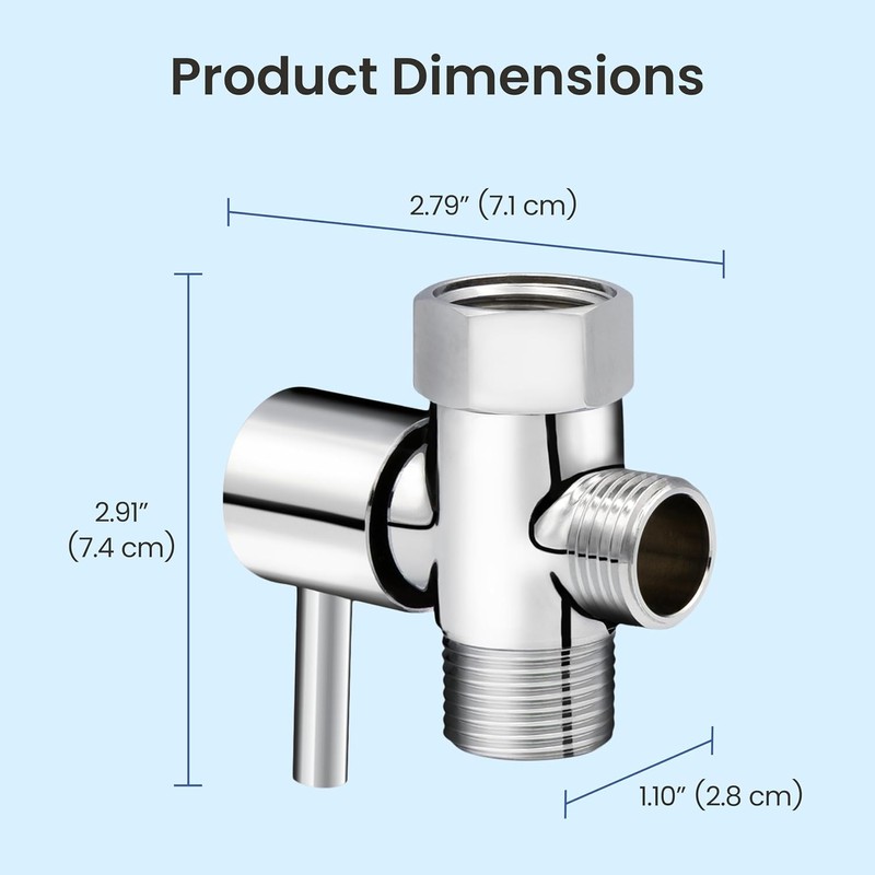 LUXE Bidet 7/8" x 7/8" x 1/2" Shut-Off Valve T-Adapter