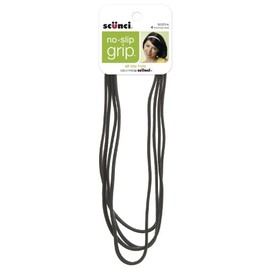 Scunci No-slip Grip Flat Black Headwraps, 9mm, (Pack of 4)