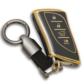 wnilian for Lexus Key fob Cover Keychain keyshell Key Case Compatible with 2018-2024 ES350 RX350h LC500h LS500h UX200 UX250h ES250 ES300h GX460 NX350 NX450(Black)