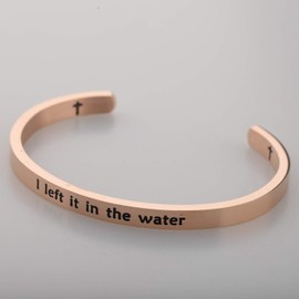 ENSIANTH Baptism Gift For Women I Left it in The Water Cuff Bracelet Baptized Bracelet for Teen Adult Baptism Gift (RG-I Left)