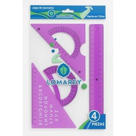 Set de Geometría Flexible con Colores, Regla y Transportador (Morado)