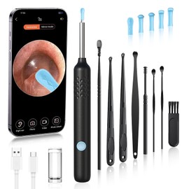 Aieero Ear Wax Removal Kit, Wireless 360 Visual Ear Cleaner with 1080P HD Ear Camera and 3.5mm Ear Otoscope, Portable Ear Pick Cleaning Tool Suitable for Kids Adult Seniors