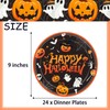 24 Pcs Happy Halloween Party Disposable Paper Plates Cute 9