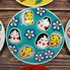 Stylish Kutani Ware Plate, Auspicious Bean Plate, Hyottoko Okame Pottery,