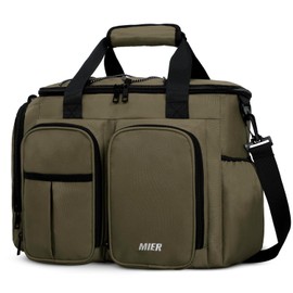 MIER Caja de almuerzo para hombres, bolsa de almuerzo aislada resistente de 20 latas, bolsas enfriadoras grandes y suaves a prueba de fugas con múltiples bolsillos para picnic, trabajo, viaje (verde