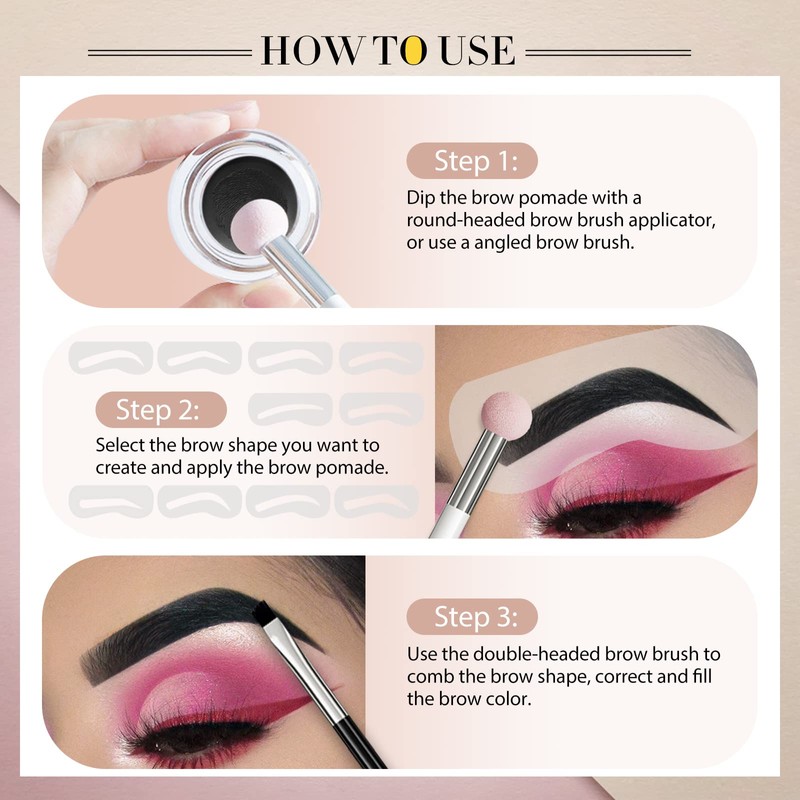 Eyebrow Stamp Stencil Kit - for Waterproof Eyebrows Makeup, Eyebrow