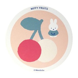 Dick Bruna 421520 Miffy Fruits Ceramic Water Absorption Coaster, Pink, 3.5 inches (9 cm)