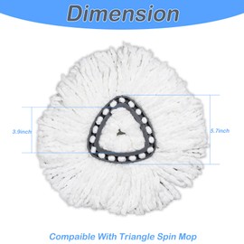 6 Pack Mop Head Replacement Compatible for vileda Triangle Swivel Mops - Mop heads replacement