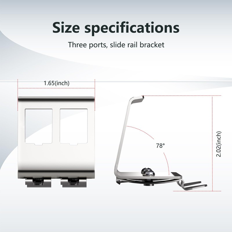 Metal DIN Rail Mounting Module for Snap-on Trapezoidal Jacks Connected