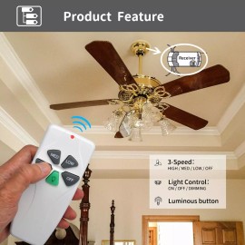 CENMING Universal Ceiling Fan Remote Control Kit Replacement for Harbor Breez...