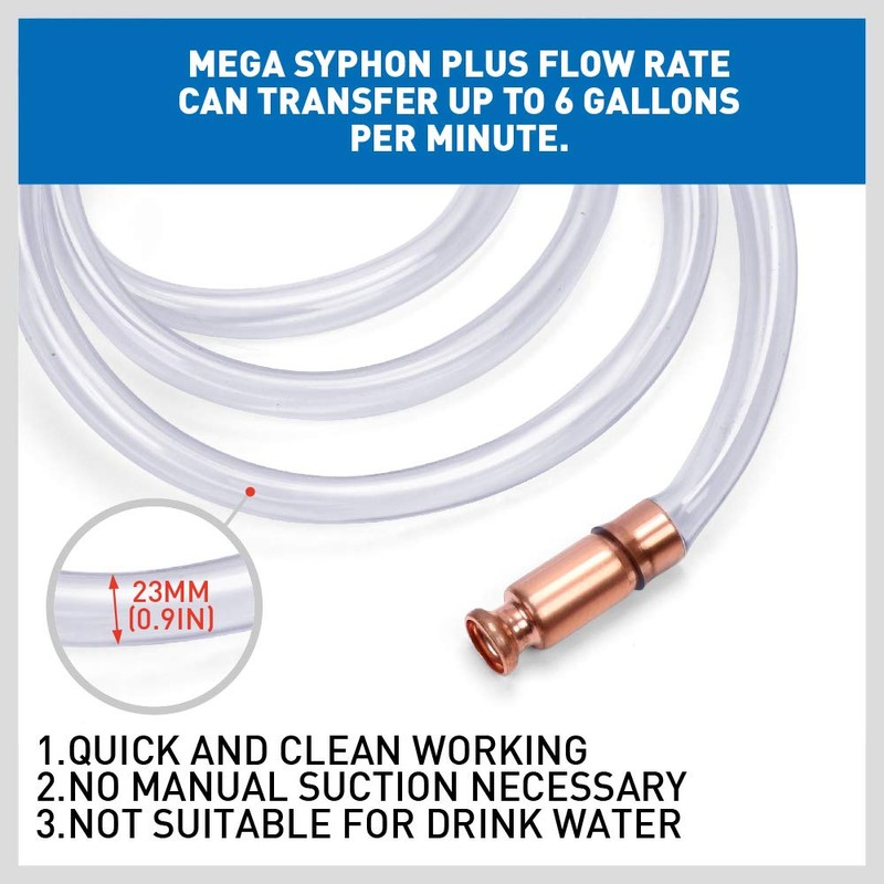 HORUSDY Diesel Mechanical Gas Siphon 10FT Multi-Purpose Super Easy Siphon