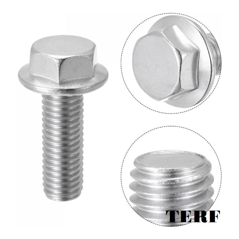 TERF® M10 X 30mm Serrated Flanged Hex Head Bolt M10