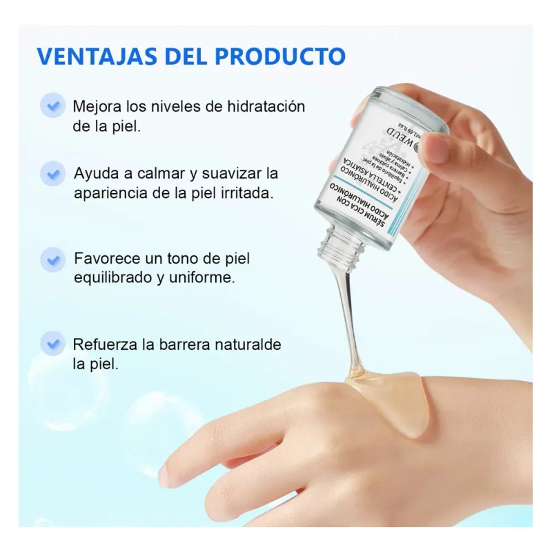 Sérum Facial Reafirmante Hidratante Péptidos Y Centella 2pzs