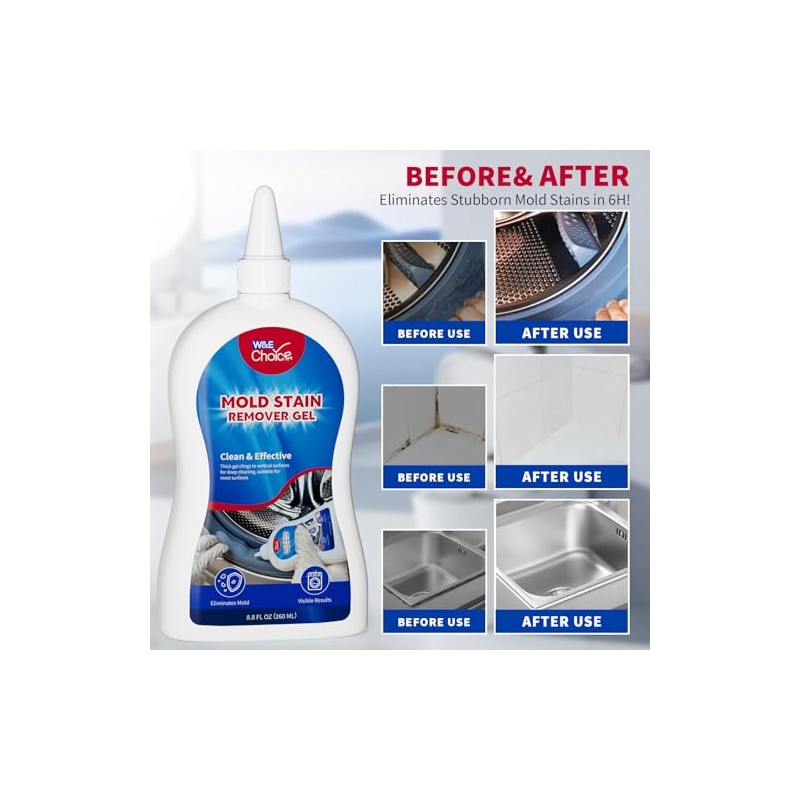W&E Choice Stain Remover Gel Cleaner for Shower, Bathroom Tile