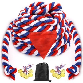 Tug of War Rope - 40FT War Rope for Family Reunion Games, Field Day Yard Games for Kid and Adult, Independence Patriotic Day Party Games, Outside Sports Activities, Carnival Games Outdoor