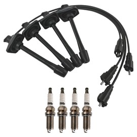 TRQ Ignition Kit Spark Plugs Spark Plugs Wire Set Compatible with 1996-2001 Toyota Camry 1999-2001 Solara