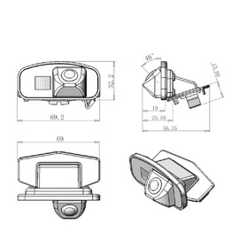 Rear View Camera Waterproof Night Vision Car Rear View Camera Parking Assistance Reversing System with Number Plate Light (Black) for CRV CR-V Cross Tour Odyssey CRV Fit Jazz Jade Elysion