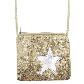 C.C-US Kids Glitter Sequins Crossbody Purse Small Shoulder Bag Satchel for Boys Girls, Gold, One Size