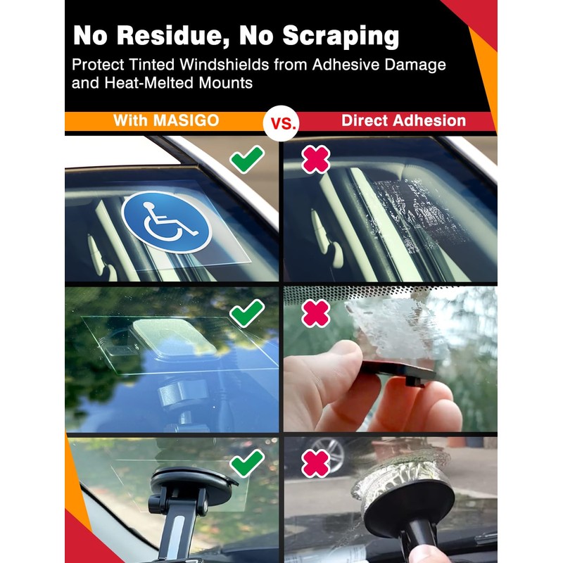 MASIGO Windshield Sticker Applicator – 6 Pack, 4 x 6