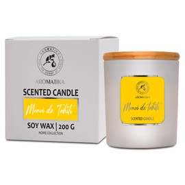 AROMATIKA trust the power of nature Duftkerze Monoi de Tahiti 200 g - Kerzen für Raumduft - Blumiger Duft für Aromatherapie - Sojakerze für Hause - Intensiver Duft - Duftkerze im Glas