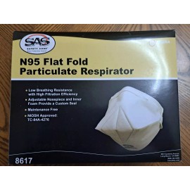 SAS Box Of 20 NIOSH SAS N95 Flat Fold Particulate Respirators, Model 8617