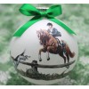H044c Hand-made CUSTOMIZABLE Christmas Ornament horse -chestnut fox hunter hound