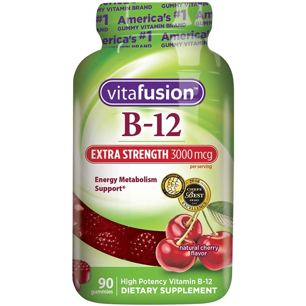 Vitafusion Extra Strength Vitamin B12 Gummies, 90 Count (Packaging May Vary)