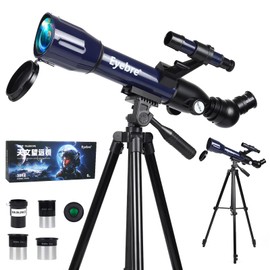 Telescope for Astronomy & Adult & Kids & Beginners, 50mm Aperture (20x-200X) 400mm AZ Mount Astronomical Portable Refractor Telescopes with 3 Eyepieces