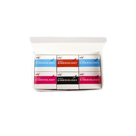 Nasara Original Kinesiologie Physio Sport Tape: 6er Box mit 6 Tapes für Sport und Medizin, Rollengröße 5cm x 5m, Mix mit Rot