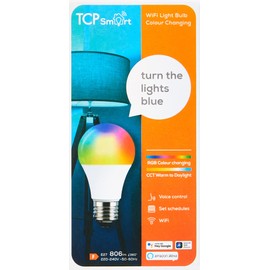 TCP Smart Wi-Fi LED Lightbulb Classic E27 Colour Tuneable White & Colour Changing Dimmable, Rgb