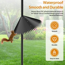 Minsezhi 2 Pack Squirrel Baffle for Bird Feeder Pole,Wrap Around Squirrel Baffle,Outside Pole Mount Bird House Guard for Outdoor Shepherd’s Hook.(Black, 19 inch)