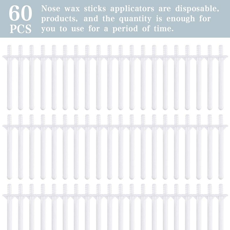 60 Pieces Plastic Wax Applicator Wands with Disposable Spatulas for