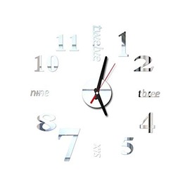 Papijoy DIY Wall Clocks Decorations Large Stickers for Home DecorationIY Horloges murals Grands Autocollants Pour la Maison Décoration, Black, M