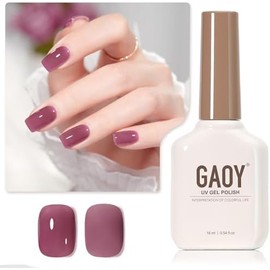GAOY- Esmalte de uñas en gel morado gelatinoso, 16 ml, translúcido, natural, transparente, para remojar, curado con luz ultravioleta
