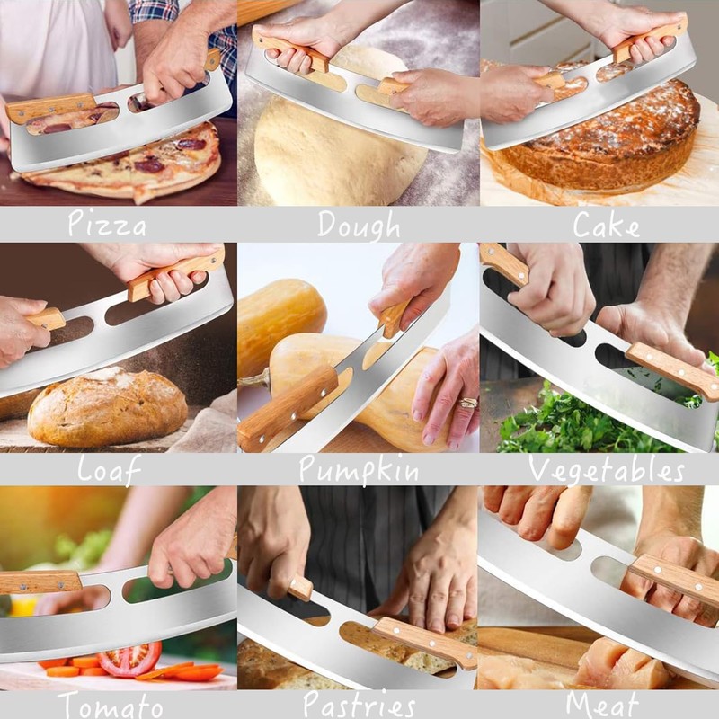 14 Inch Stainless Steel Pizza Cutter, Sharp, Rust-Resistant Blade with