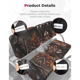 KEMIMOTO Seat Covers Compatible with Kubota RTV X900, RTV X1100, RTV X1120D and 1140 2014-2021, Compatible with Kubota Sidekick RTV-XG850