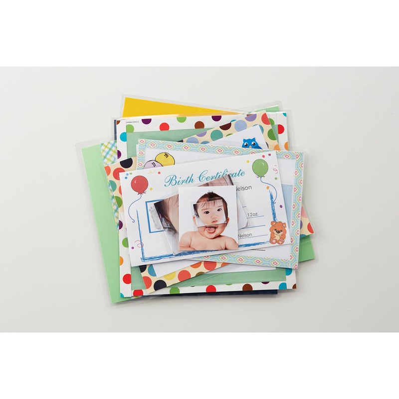 3M Scotch Self-Sealing Laminating Pouches, Bag Tags with Loops, Glossy,