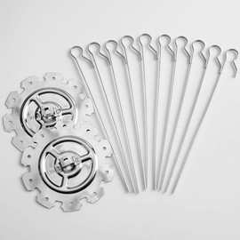 ZSooner BBQ Steel Metal Roaster Rotisserie Skewers Needle Cage Oven Kebab Maker Grill