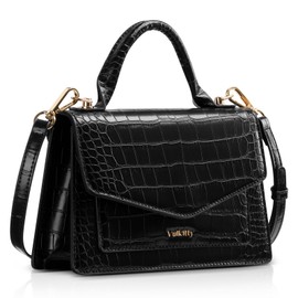 Vulkitty Small Handbags for Women Mini Women's Crossbody Bags Satchel Bag with Convertible Strap Top Handle Small Purses for Women, Black