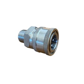 HOTEISON One-Touch Coupler Female 3/8 SUS 304 Stainless Steel High Pressure Washer High Pressure Hose Connection Universal Socket Adapter (Female-G3/8 Male Thread)