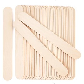 60 Pieces Jumbo Craft Sticks, 8 Inch Natural Wooden Popsicle Sticks, Multi-Functional Ice Cream Sticks for Crafts, Tongue Depressors, Hair Removal and Waxing Sticks, Plant Labels, DIY Classroom Crafts