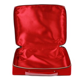 Estee Lauder Red Velveteen Makeup Cosmetics Train Case Travel Storage Bag