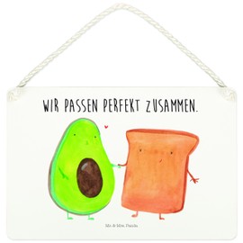 Mr. & Mrs. Panda DIN A4 Decorative Sign Avocado + Toast Gift Door Sign Wall Sign Toast Bread Wedding Decorative Sign Friend Wooden Sign Veggie