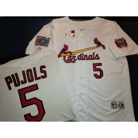 Majestic 20328 St Louis Cardinals ALBERT PUJOLS 2006 World Series Baseball Jersey WHITE - Medium