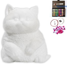 Large Taba Squishy Cat Squishy Dog Handmade Cute Cat DIY Squeeze Toy, Hyperreal Kawaii Cat Simulation Lovely Toy, Squeeze Autism Toys Stress Relidf toy, Silicone Pinch Cat:_A DIY White Cat