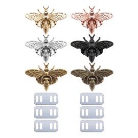 6PCS Purse Lock Bee Shape Locks Bag Hardware Twist Turn Locks for DIY Leather Crafts Handbag Clasp Decoration Hardware Accessories