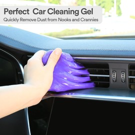 PULIDIKI Car Cleaning Gel Cleaning Putty Car Detailing Kit Car Interior Cleaner Car Slime Cleaner Dust Cleaning Supplies Car Accessories Car Gifts for Men Women Purple (2Pack)
