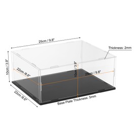 uxcell Acrylic Clear Display Case for Collectibles Self-Assemble Display Boxes with Black Base Dustproof Countertop Storage Box for Collectibles Action Figures, 9.8 x 7.9 x 3.9 Inch